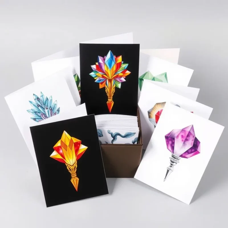 Crystal-Themed Greeting Cards