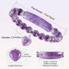 Natural Quartz Love Heart Healing Beads Bracelet - 图片 3