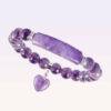 Natural Quartz Love Heart Healing Beads Bracelet - 图片 4