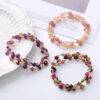 Natural Tourmaline Strawberry Quartz Amethyst Peace Wisdom Double Wrap Bracelet - 图片 2