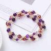 Natural Tourmaline Strawberry Quartz Amethyst Peace Wisdom Double Wrap Bracelet - 图片 3